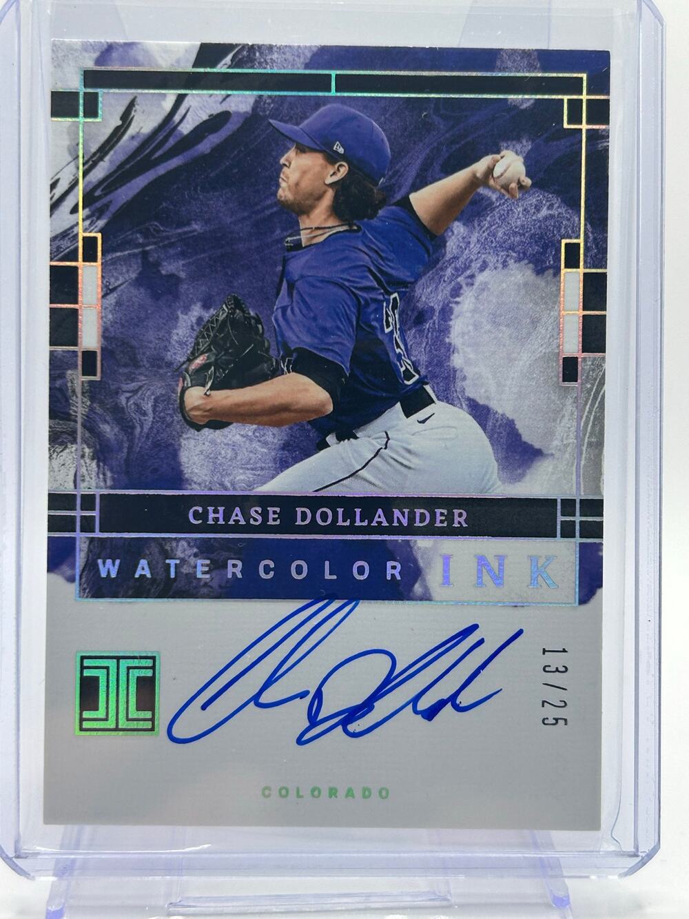 2024 Panini Impeccable Chase Dollander Silver Watercolor On Card Auto 13/25 SP